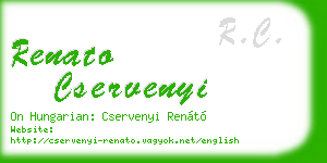 renato cservenyi business card